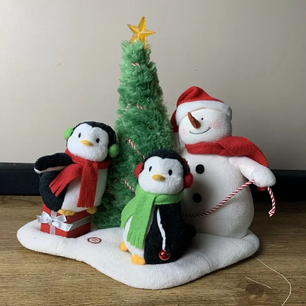 Hallmark Jingle Pals Snowman Penguin Very Merry Trio Christmas Plush Singing ‘06